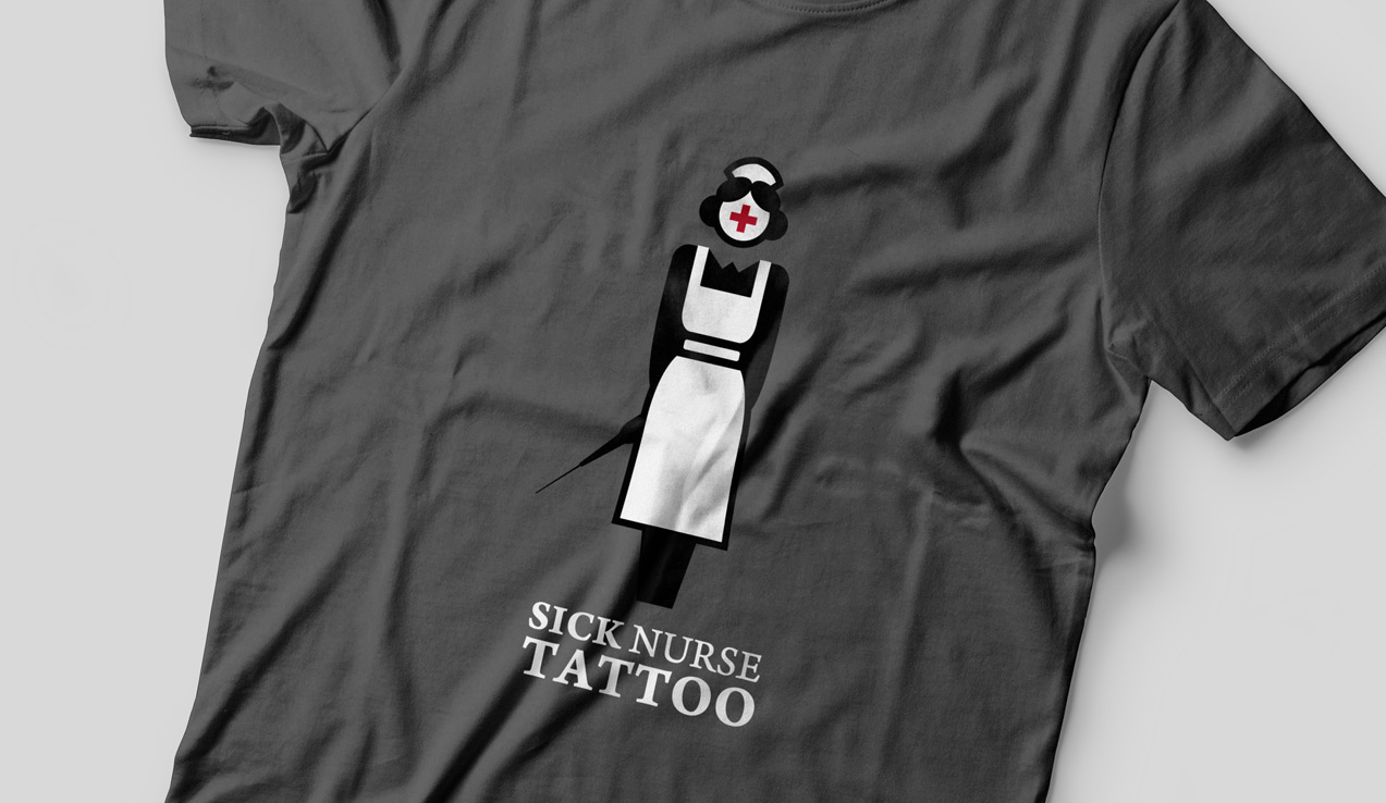 diseño de camiseta de Sick Nurse Tattoo